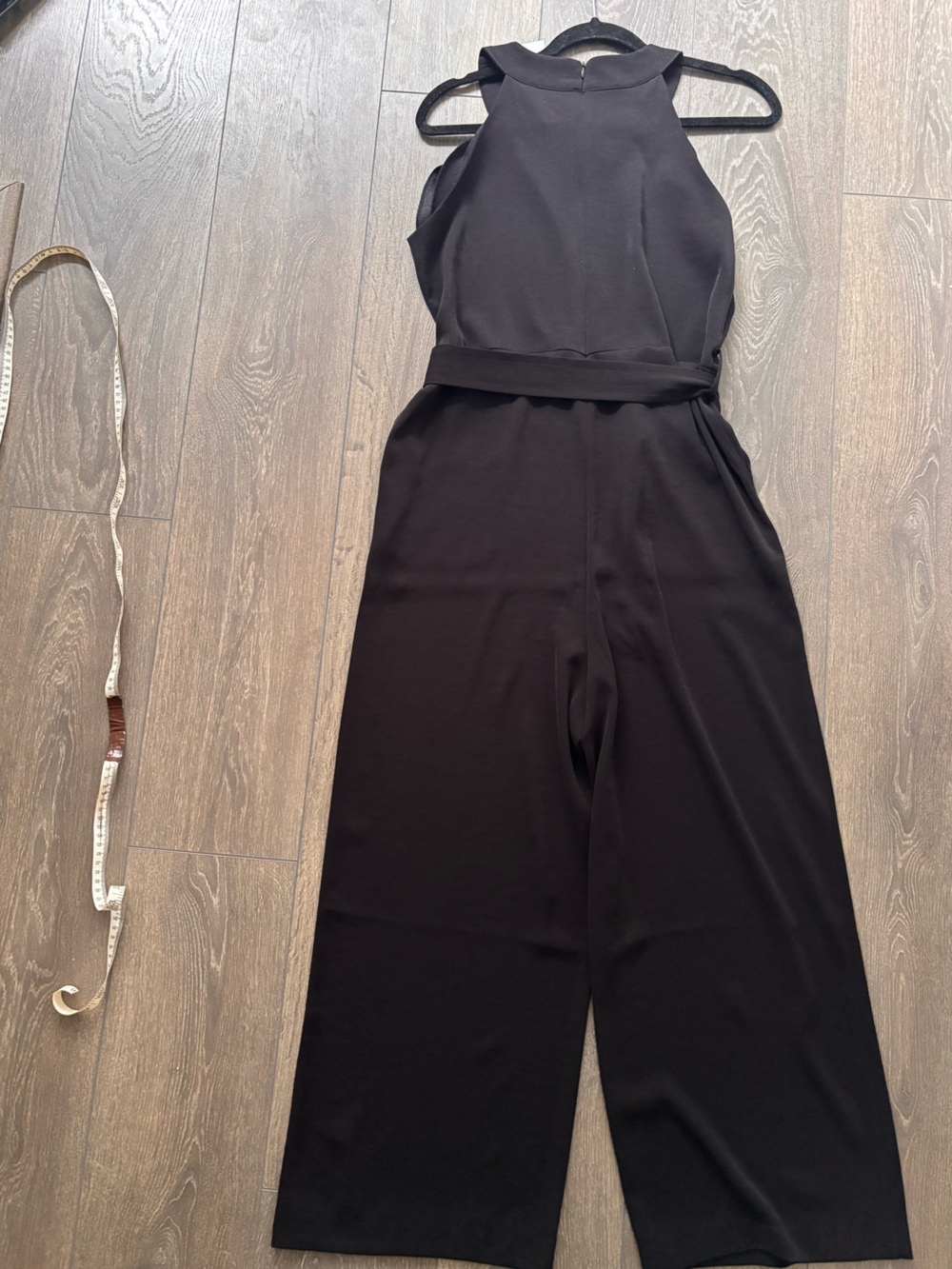 NWT- ICHI Sleeveless Black Wide-Leg Belted Jumpsuit - Picture 10 of 11